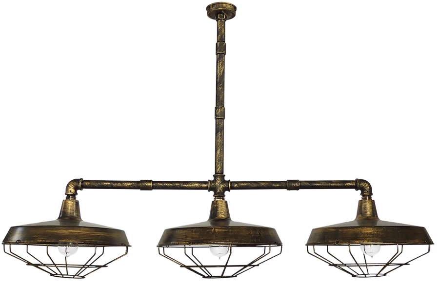 Φωτιστικό Τρίφωτη Ράγα 125 εκ. Μπρονζέ Heronia PP-27 Us-Factory Indust Bronze 31-0744