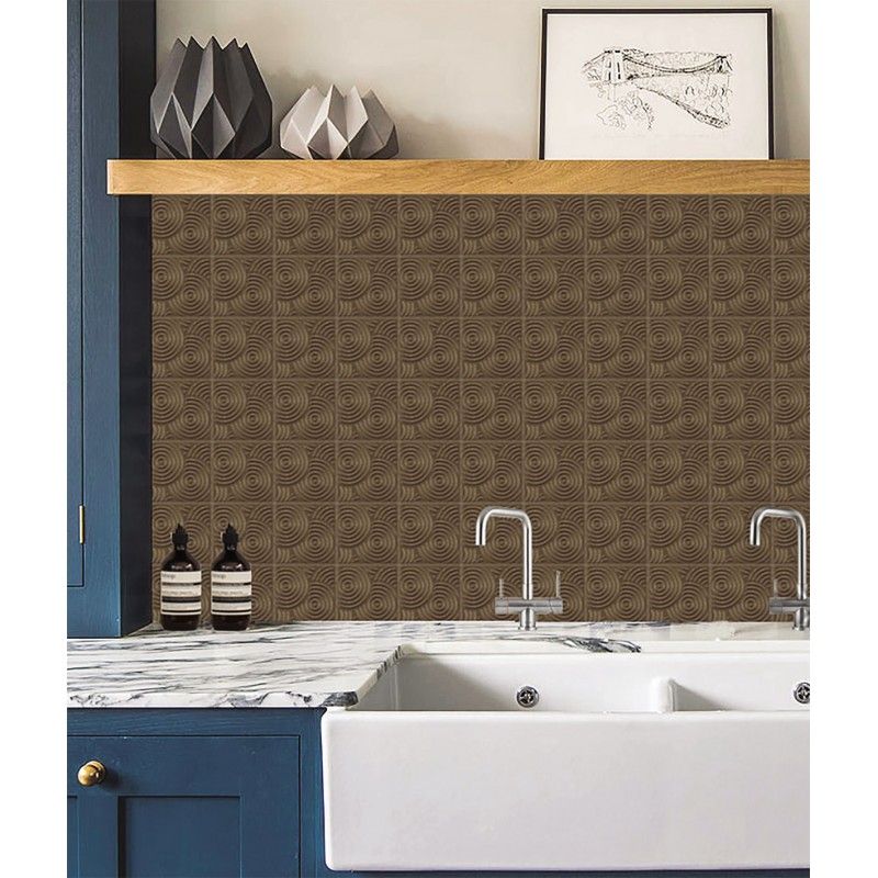 Πλακάκι Κουζίνας-Τοίχου 15*15 εκ. Λευκόπαστο Μπρονζέ Γυαλιστερό Elliston Bronze 2061515B