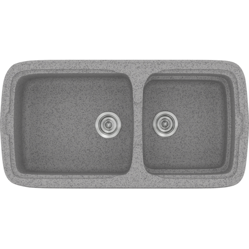 Νεροχύτης Κουζίνας 96x50,5εκ. Ένθετος Eρμάριο 100 εκ.Συνθετικός Granite Grey Sanitec Classic 305