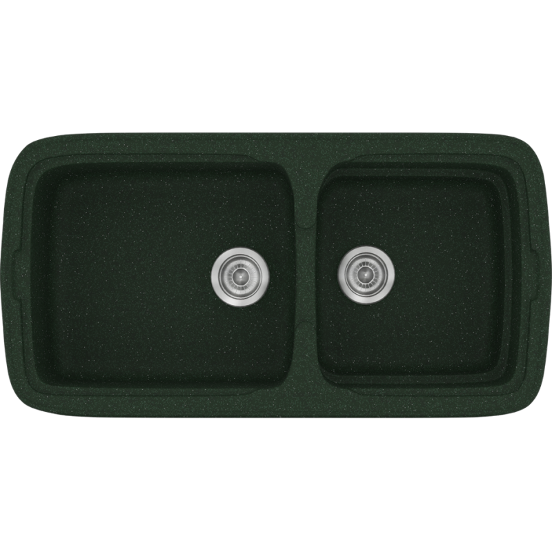 Νεροχύτης Κουζίνας 96x50,5εκ. Ένθετος Eρμάριο 100 εκ.Συνθετικός Granite Green Sanitec Classic 305-19