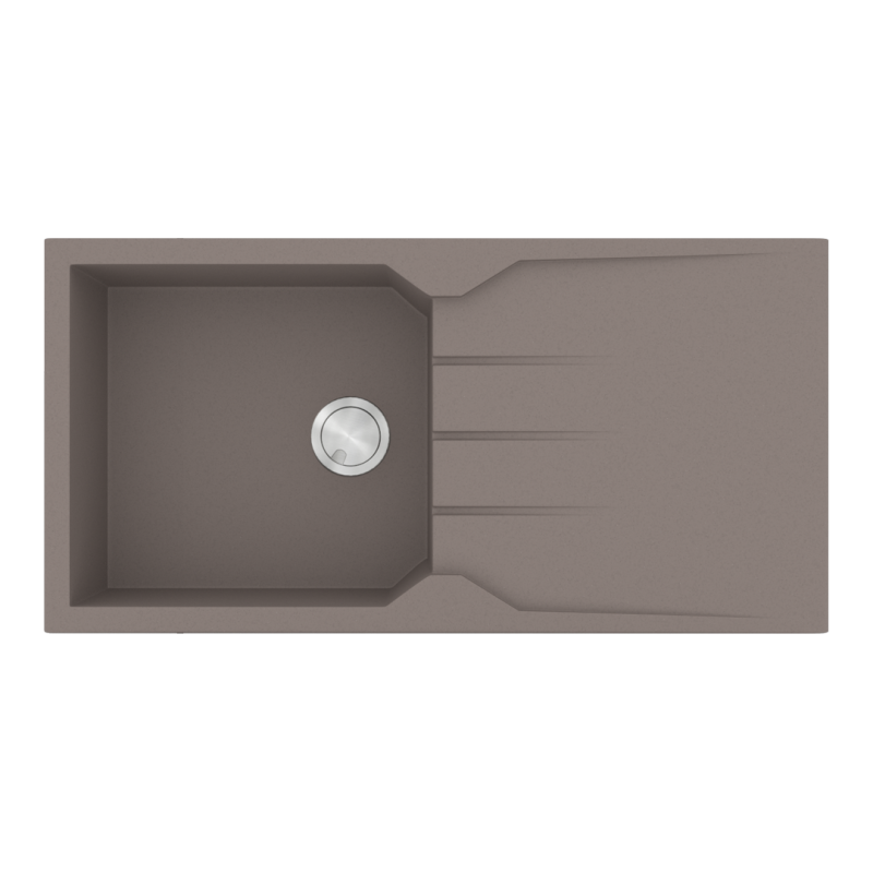 Νεροχύτης Κουζίνας Γρανίτης 100x50cm 1 Γούρνα & Ποδιά Ένθετος Ερμάριο 55cm Sanitec Ultra Granite 811-34-Sienna