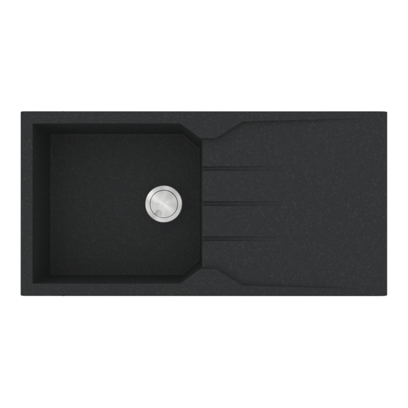 Νεροχύτης Κουζίνας Γρανίτης 100x50cm 1 Γούρνα & Ποδιά Ένθετος Ερμάριο 55cm Sanitec Ultra Granite 811-36-Grafite