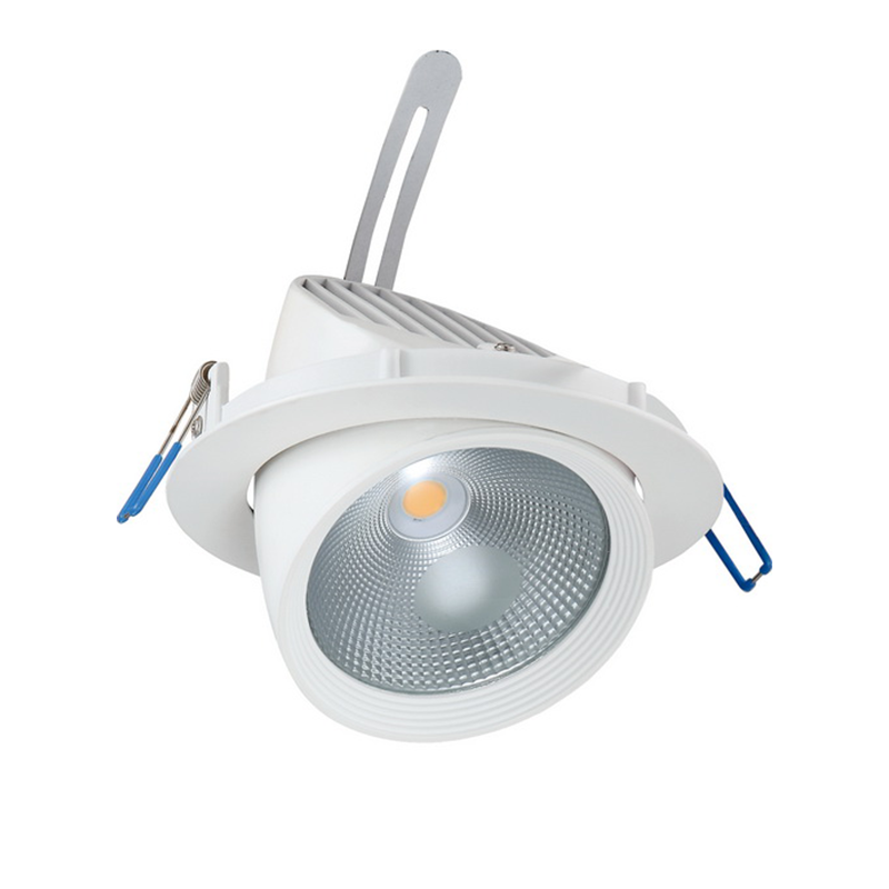 WHITE LED RECESSED MOVABLE LUMINAIRE 30W 4000K 60° 3600LM 230VAC Ra80 5YRS ACA LINO3040N