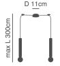 SE21-BL-5-BL2 ADEPT TUBE BLACK Black Pendant+ HOMELIGHTING 77-8671