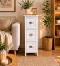 Συρταριέρα MDF με 3 Συρτάρια Λευκή 25x25x77cm MRShome DS-1255000