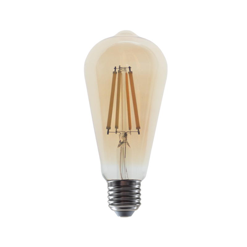 LED FILAMENT E27 ST64  AMBER 10W 2700K 230V AC 1160LM RA80 ACA CONDI10WWAM