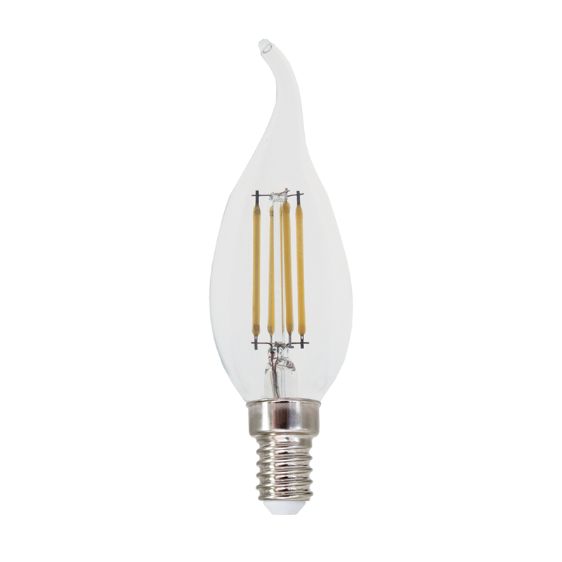 LED FILAMENT E14 DIM C35 AMBER WITH TIP 5W 2700K 230V AC 620LM RA80 ACA FLAM5WWTIPDIMAM