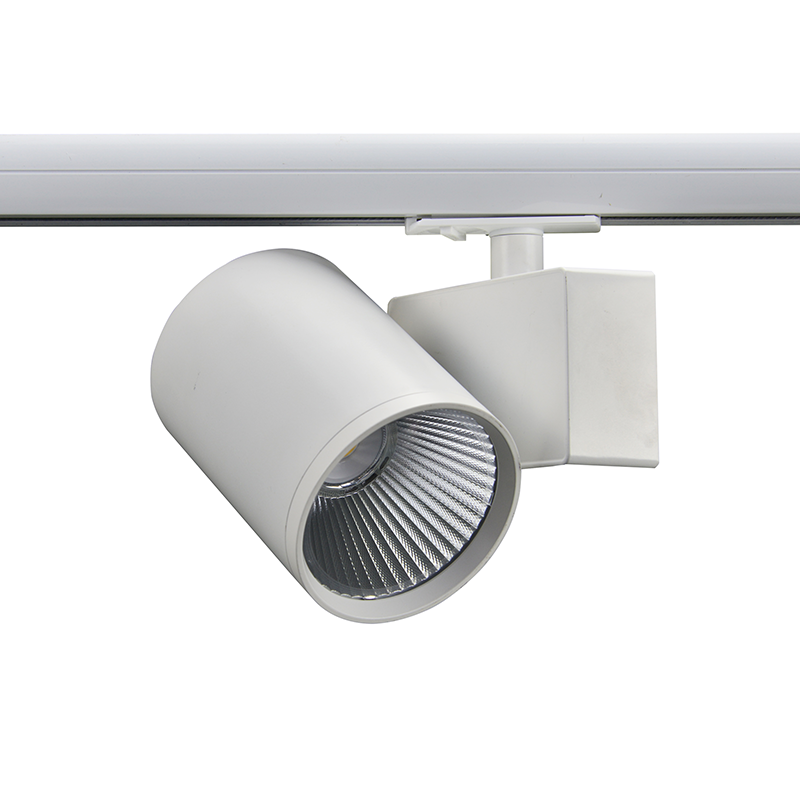 SAND WHITE LED TRACK LUMINAIRE 40W 4000K 1-PHASE 38° 4600LM 230V AC Ra80 5YRS ACA LISOR4040W2N
