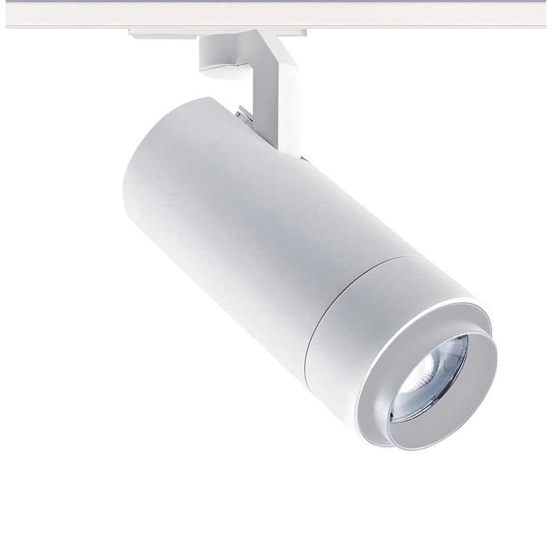 SAND WHITE LED ZOOMABLE TRACK LUMINAIRE 25W 3000K 1-PHASE 25-60° 2800LM MAX. 230V AC Ra80 5YRS ACA MEL2530W2
