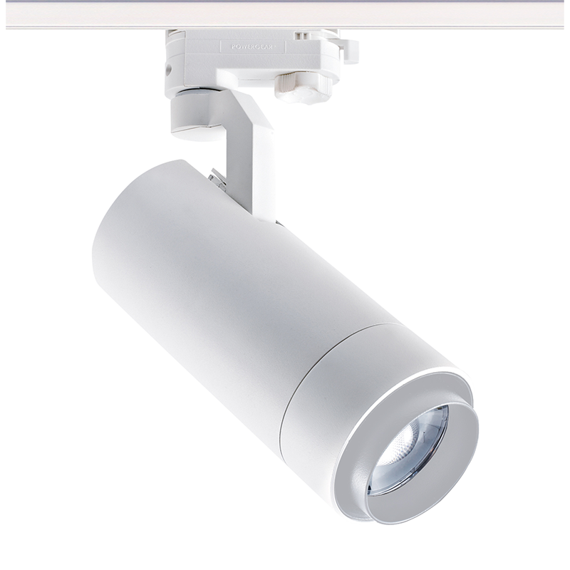 SAND WHITE LED ZOOMABLE TRACK LUMINAIRE 25W 3000K 3-PHASE 25-60° 2800LM MAX. 230V AC Ra80 5YRS ACA MEL2530W4