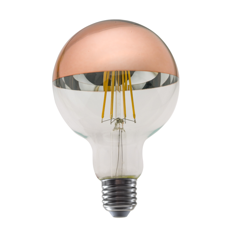 LED FILAMENT E27 DIM G95 ROSE GOLD 8W 2700K 230V AC 900LM RA80 ACA PALA958WWDIMRG