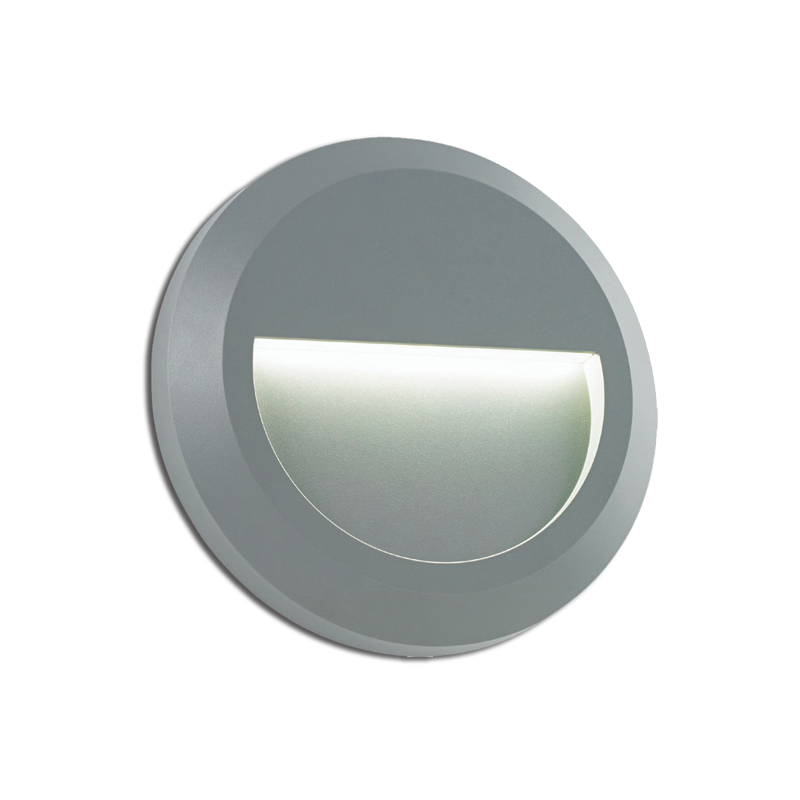 LED WALL ROUND LUMINAIRE GREY 230V AC IP65 1.5W 3000K 100LM RA80 ACA SLIM02N