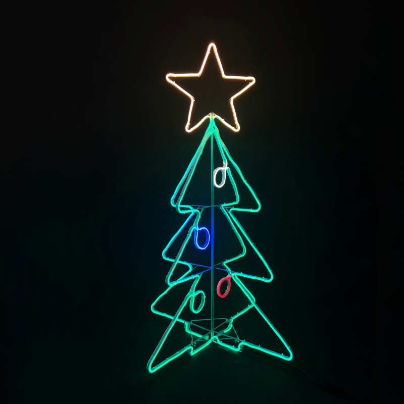 3D CHRISTMAS TREE 1000 LED ΔΙΠΛΗΣ ΟΨΗΣ ΦΩΤ. 9,5m ΠΟΛΥΧΡ. ΣΤΑΘΕΡΟ IP65 75*75*130cm 1,5m ΚΑΛ. ACA X081000359