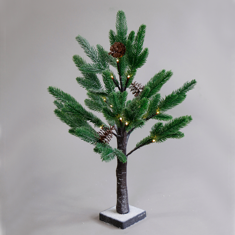 “SNOW PINE TREE WITH PINE CONES” 24 WW LED ΛΑΜΠΑΚ. IP20 3xAA ΥΨΟΣ 60CM ΒΑΣΗ 10x10CM ACA X1024114