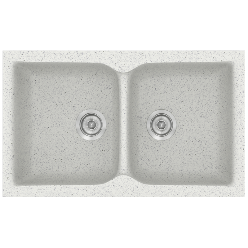 Νεροχύτης Κουζίνας Συνθετικός Μ78xΠ50xB17,5 εκ. Ένθετος Eρμάριο 80 εκ. Sanitec Classic Granite White 340