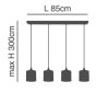 SE21-BL-B10-4BL-MS1 ADEPT PENDANT Black Metal Shade+ HOMELIGHTING 77-9040