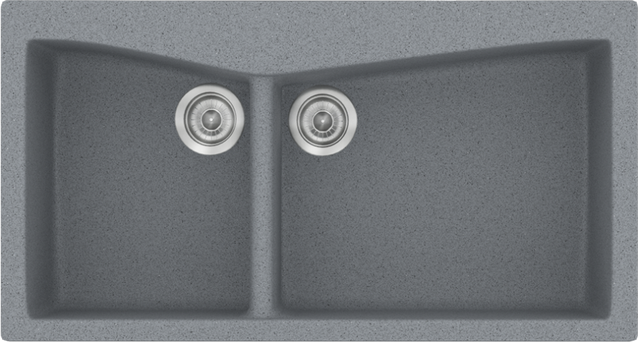 Sanitec Νεροχύτης 326 Classic 93×51 326-17-Metallic-Silver