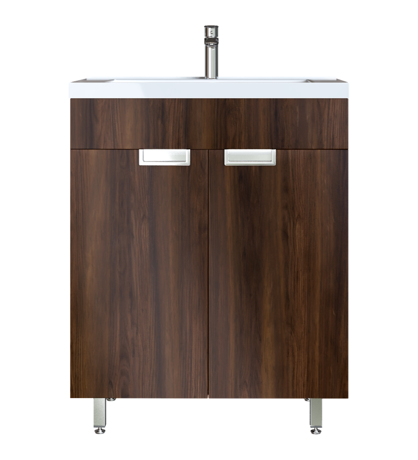 Έπιπλο Μπάνιου 65 εκ.με Νιπτήρα & ποδαράκια Χρώμα Noce Lirico Sanitec Lido 65