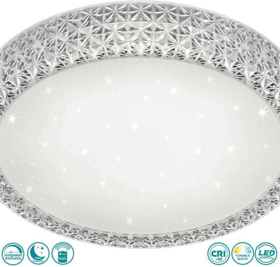Πλαφονιέρα Οροφής Ø60 εκ. Led 27 watt 2700lm Εναλλαγή 3000-5500K Trio Lighting RL Pegasus White R62423100