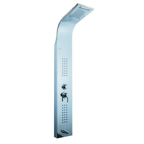 Στήλη Ντους Ατσάλι SS304 5 Εξόδων,2 Σετ Υδρομασάζ,Μπαταρία Ορειχάλκινη,Τηλέφωνο 3 Ροών,Χρωμέ Ravelli 22019