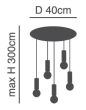 SE21-NM-4-5BL-MS123 ADEPT FLEX Nickel Matt Pendant Black Metal Shade+ HOMELIGHTING 77-8926