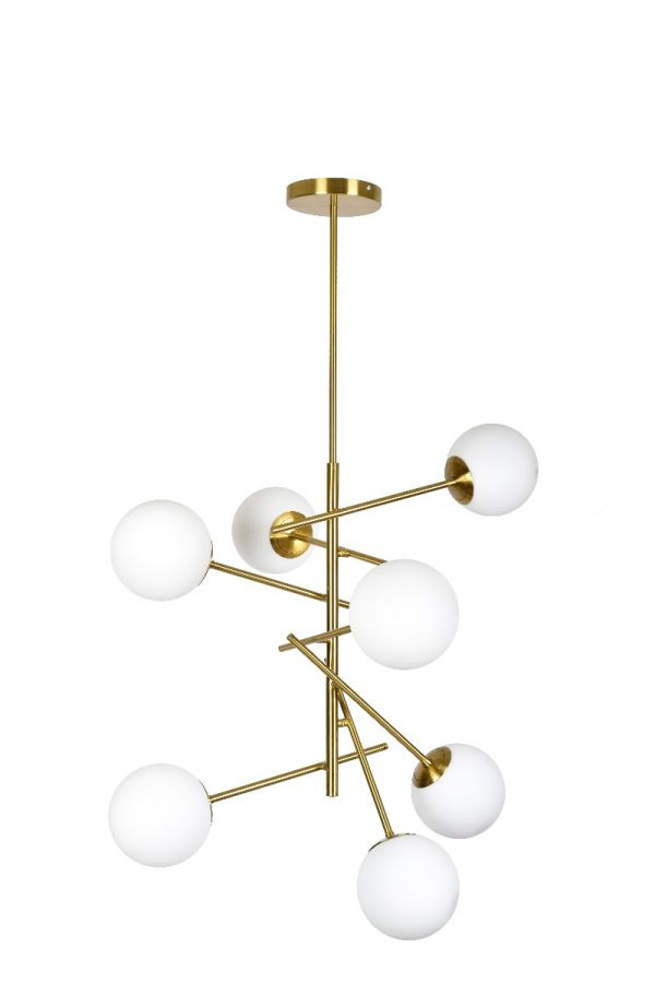SE 110-7 PRATO PENDANT BRASS GOLD WITH 7 OPAL GLASSES Φ15 Γ4 HOMELIGHTING 77-4492