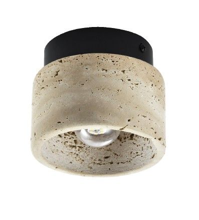 InLight Πλαφονιέρα οροφής γκρι από travertine marble 1XE27 D:12cm 42046