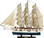 Ξύλινο Παραδοσιακό Καράβι 50 x 10 x 45 (H) cm, Χρώμα Λευκό-Μπλέ Lianos 31113