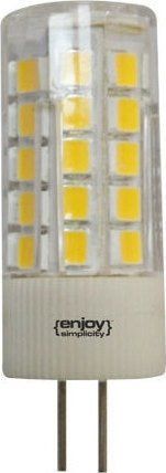 Λαμπτήρας Led G4 5W 3000K 400lm Ø16*46mm A++, 360 Μοίρες, Κεραμική με πλαστικό Enjoy EL104403