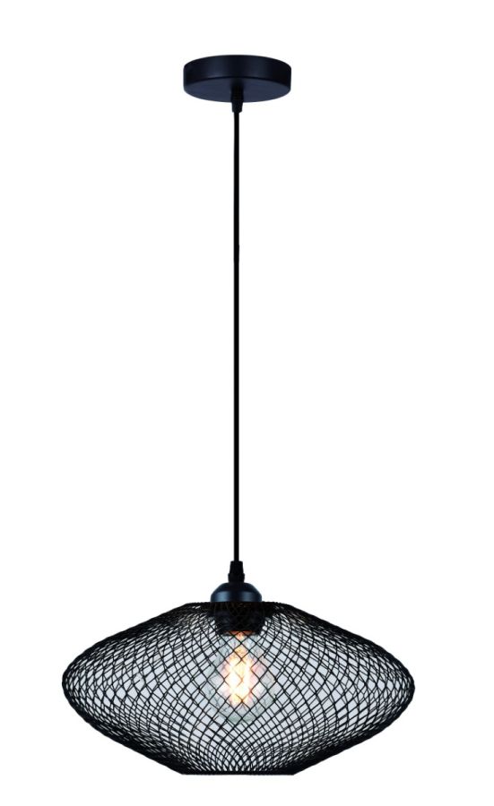 Φωτιστικό Κρεμαστό Μονόφωτο Ø30 cm 1xE27 Μέταλλο Μαύρο Viokef Electra 4251500