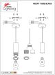 SE21-BL-4-SH2 ADEPT TUBE Black Pendant Grey Fabric Shade+ HOMELIGHTING 77-8512