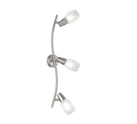  Σποτ Ράγα Τρίφωτη 3xE14 σε Ασημί Χρώμα Trio Lighting Colmar R80023007