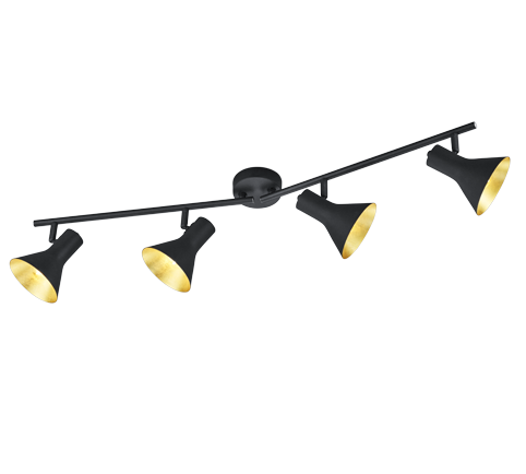 Σποτ Ράγα Τετράφωτη 4xE14 L84cm σε Μαύρο Χρώμα Trio Lighting Nina R80164002