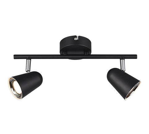 Σποτ Δίφωτη Ράγα Μαύρο Ματ 34cm LED 2x3,5w 3000K 2x400lm Trio Lighting Toulouse R82122132