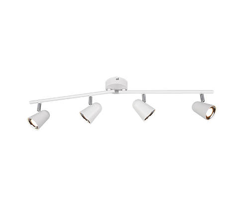 Σποτ Τετράφωτη Ράγα Λευκό Ματ 78cm LED 4x3,5w 3000K 4x400lm Trio Lighting Toulouse R82124131