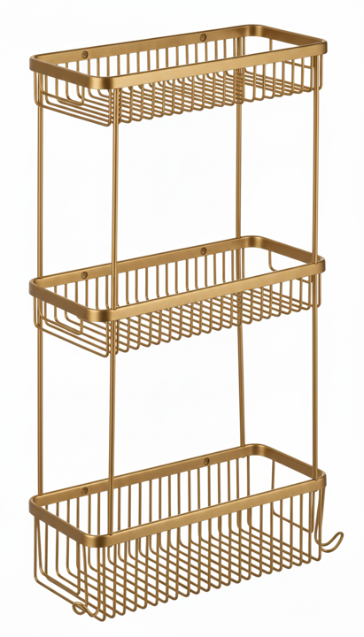 Τριπλή Γωνιακή Σπογγοθήκη Χρυσό Ματ Bronze Art Σπογγοθήκες 1698-G1-3