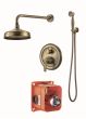 Σετ Εντοιχισμού Ρετρό 2 Εξόδων Μπρονζέ, Κώδωνας Ø20 εκ., Βραχίονας, Παροχή με Στήριγμα, Σπιράλ & Τηλέφωνο Ravelli 20026