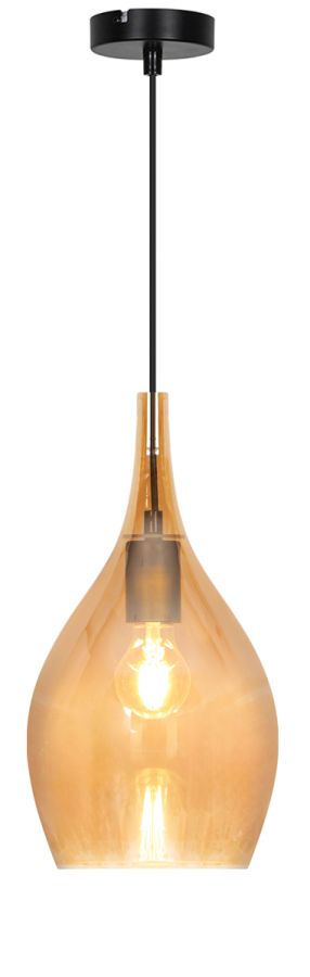 Κρεμαστό Μονόφωτο 1xE27 D200xH1500mm Γυαλί Μελί Viokef Next 4306401