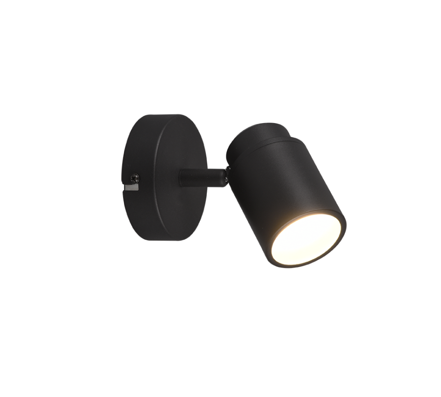 Σποτ Μονόφωτο Μαύρο Ματ 10xH15cm 1xGU10 Trio Lighting Angelo 880400132