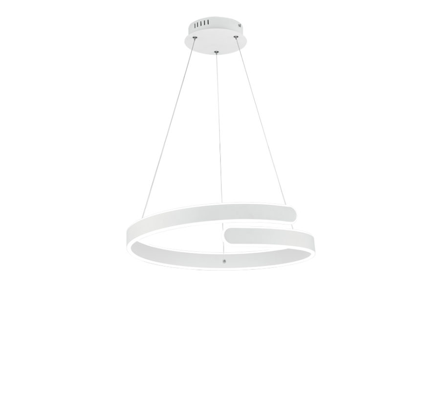 Φωτιστικό Κρεμαστό Λευκό Ματ 50xH150cm Led 37w 4500lm 4000K Switch Dimmer Trio Lighting Parma R37071131