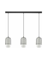 Eglo Muleges Μοντέρνο Κρεμαστό Φωτιστικό Τρίφωτο Ράγα με Ντουί E27 σε Μαύρο Χρώμα 99619