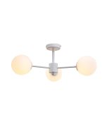 InLight Κρεμαστό φωτιστικό από λευκό μέταλλο και λευκή οπαλίνα 3XG9 D:50cm 5013-3