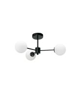 InLight Κρεμαστό φωτιστικό από μαύρο μέταλλο και λευκή οπαλίνα 3XG9 D:45cm 5016-3
