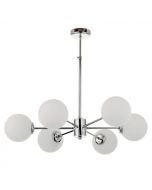 InLight Κρεμαστό φωτιστικό από χρώμιο μέταλλο και λευκή οπαλίνα 6XG9 D:55cm 5321-6