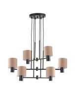 SE21-BL-100-SH3 ADEPT PENDANT Black Metal Pendant Brown Shade+ HOMELIGHTING 77-8872