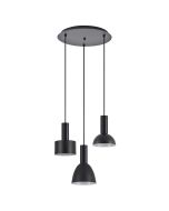 SE21-BL-4-3BL-MS123 ADEPT FLEX Black Pendant Black Metal Shade+ HOMELIGHTING 77-8910