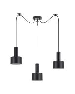 SE21-BL-4-BL3-MS1 ADEPT TUBE Black Pendant Black Metal Shade+ HOMELIGHTING 77-8542