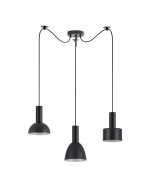 SE21-BL-4-BL3-MS12 ADEPT FLEX Black Pendant Black Metal Shade+ HOMELIGHTING 77-8914