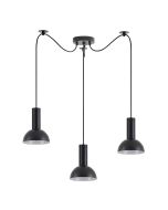 SE21-BL-4-BL3-MS3 ADEPT TUBE Black Pendant Black Metal Shade+ HOMELIGHTING 77-8556