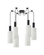 SE21-BL-4-BL6-GL3 ADEPT TUBE Black Pendant White Glass+ HOMELIGHTING 77-8562